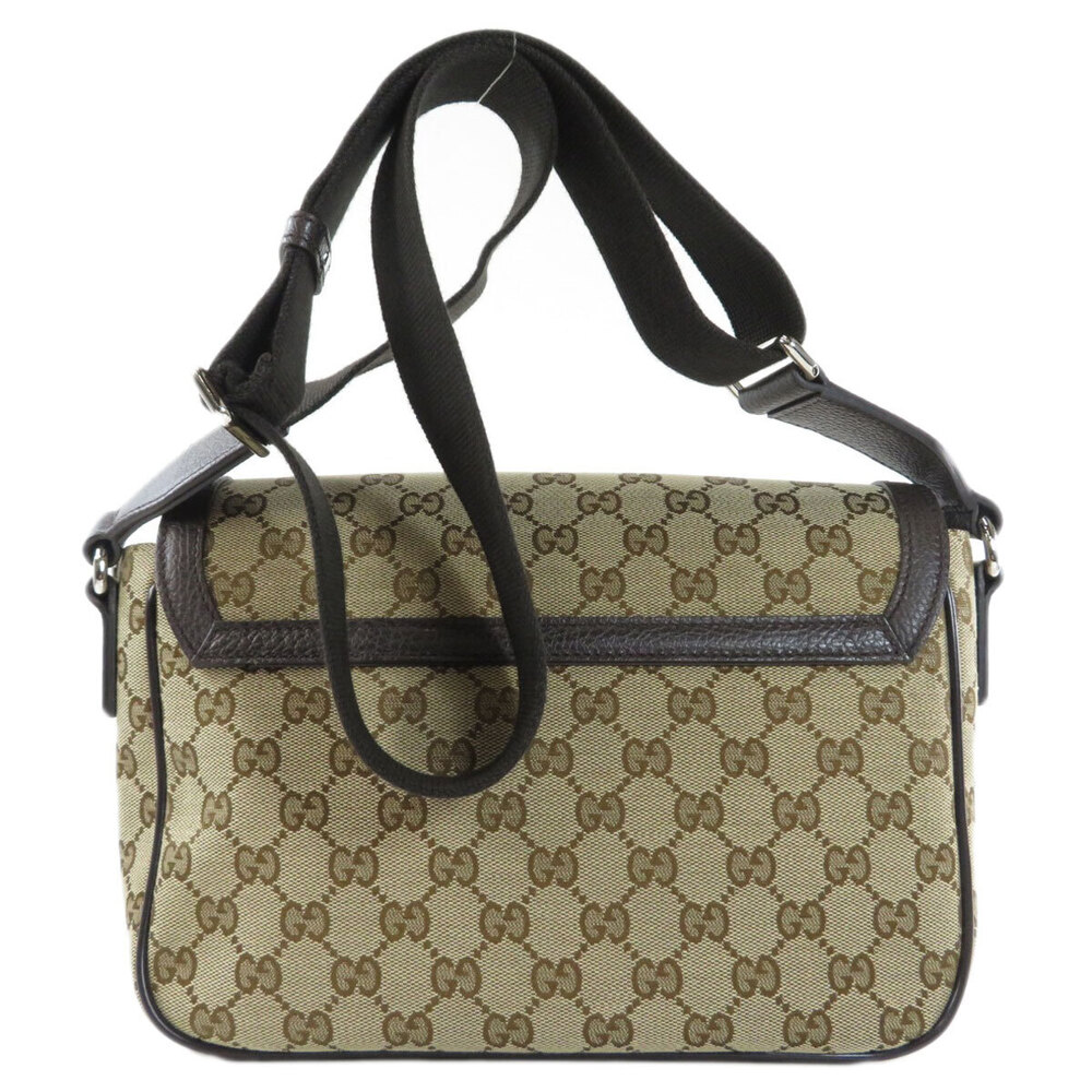 Gucci Crossbody GG Flap Canvas Brown Bag Messenger